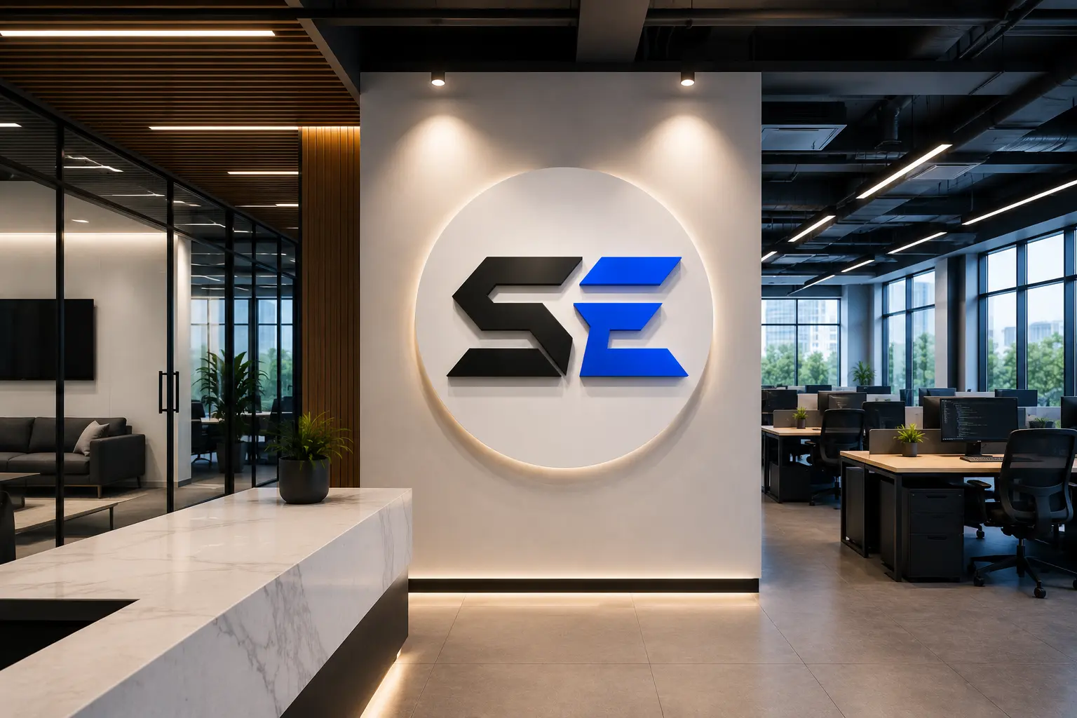 SKYELAX modern office and team